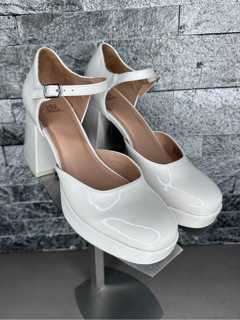 Wild Fable Darcy Off-white Patent Platform Pumps Heels - W8